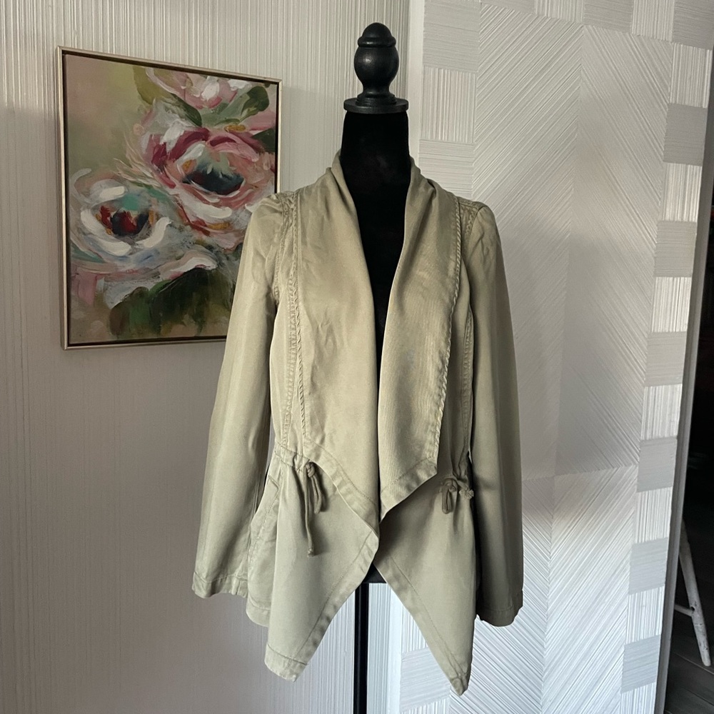 Altar’d State jacket size small olive green cotton handkerchief hem military